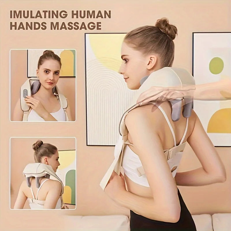 Electric Neck And Shoulder Massager Wireless Shoulder & Back Massage Pillow Trapezius Neck Cervical Back Massage Shawl Gifts