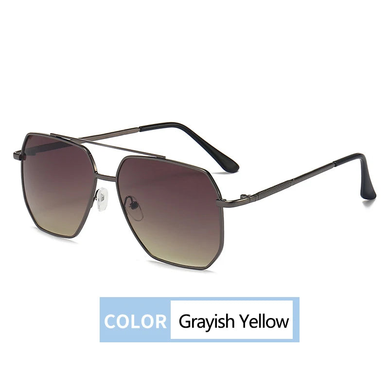 Fashion Men Sunglasses New Pilot Classic Driving Sun Glasses Metal Frame Mirror Leisure Fishing Business Men Eyeglass Uv400