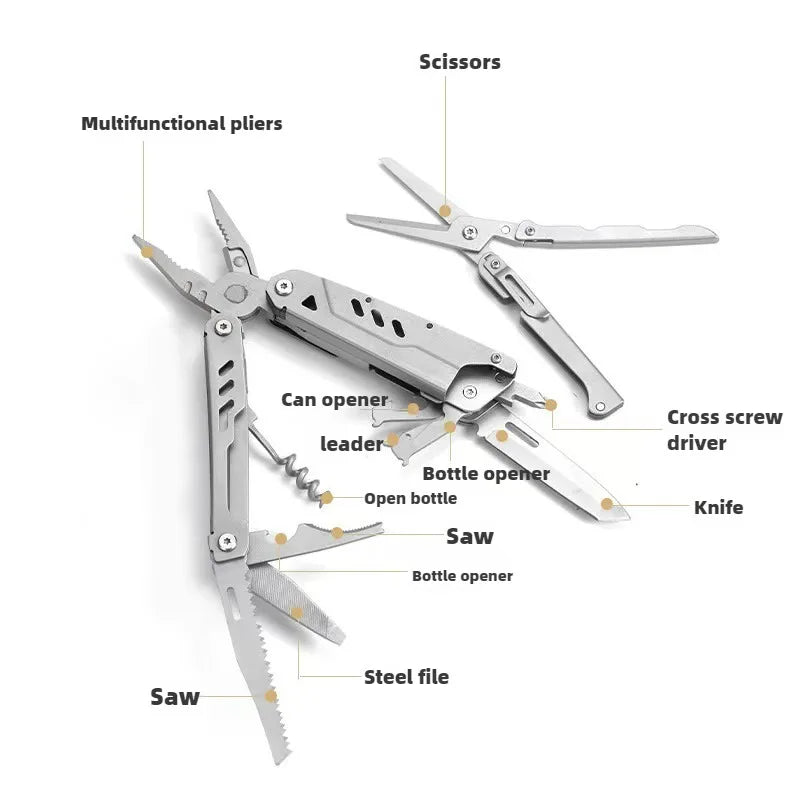 DAKOYU Folding Multi functional Combination Tool Pliers Folding Detachable Big Scissors EDC Outdoor Tools