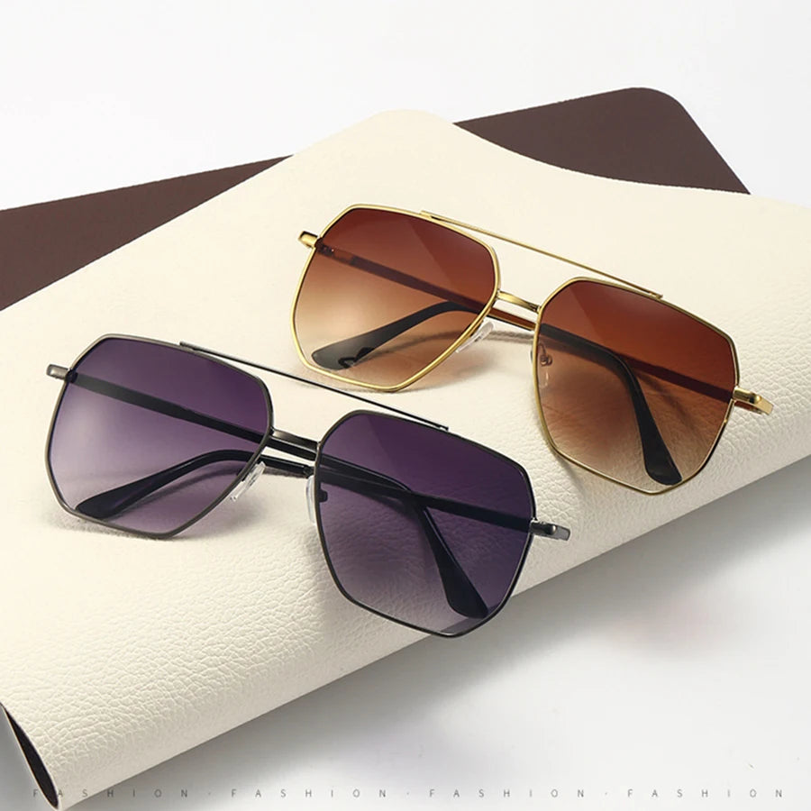 Fashion Men Sunglasses New Pilot Classic Driving Sun Glasses Metal Frame Mirror Leisure Fishing Business Men Eyeglass Uv400