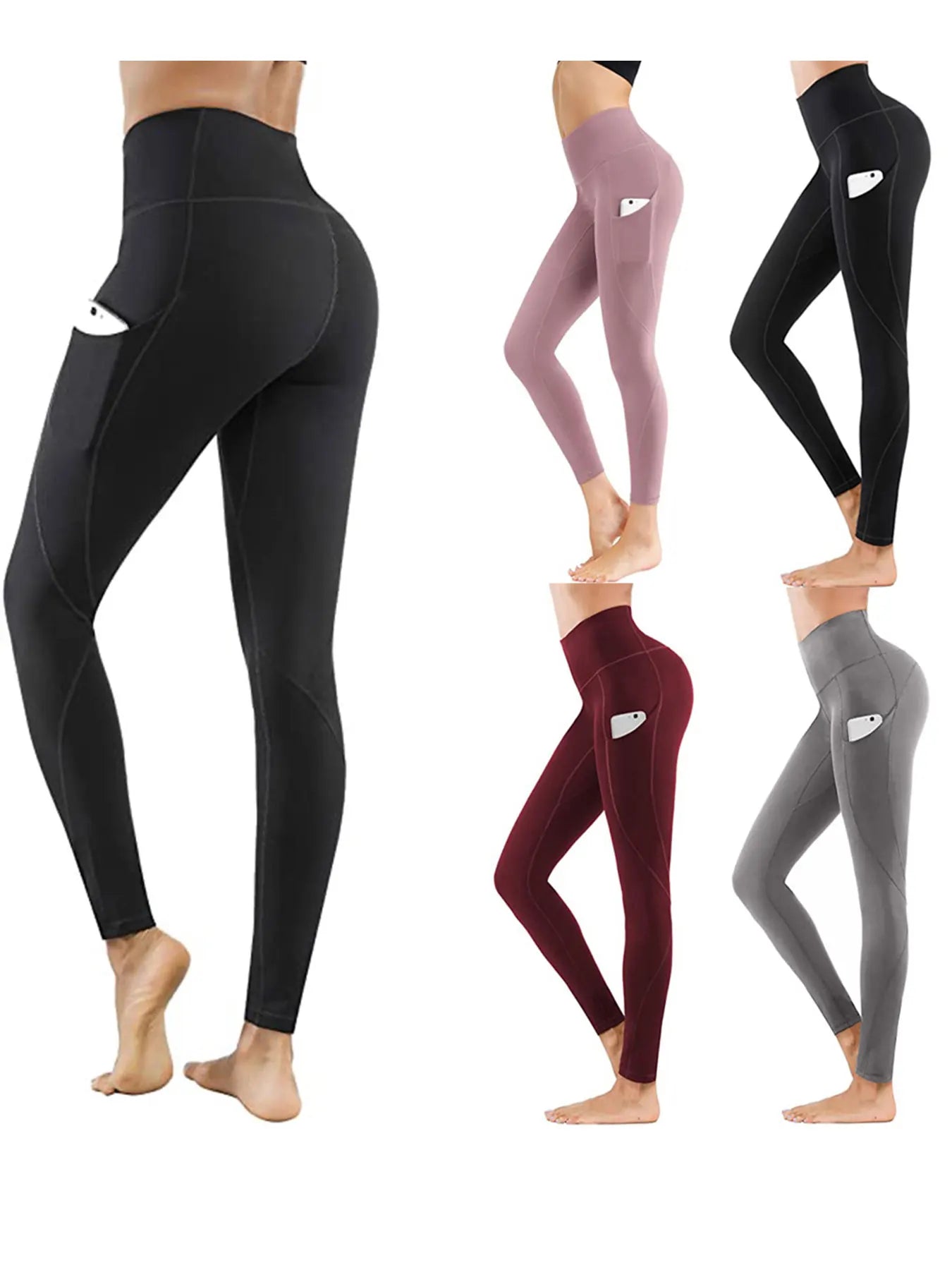 Yoga side pocket casual sports comfortable breathable ladies high waist fall leggings