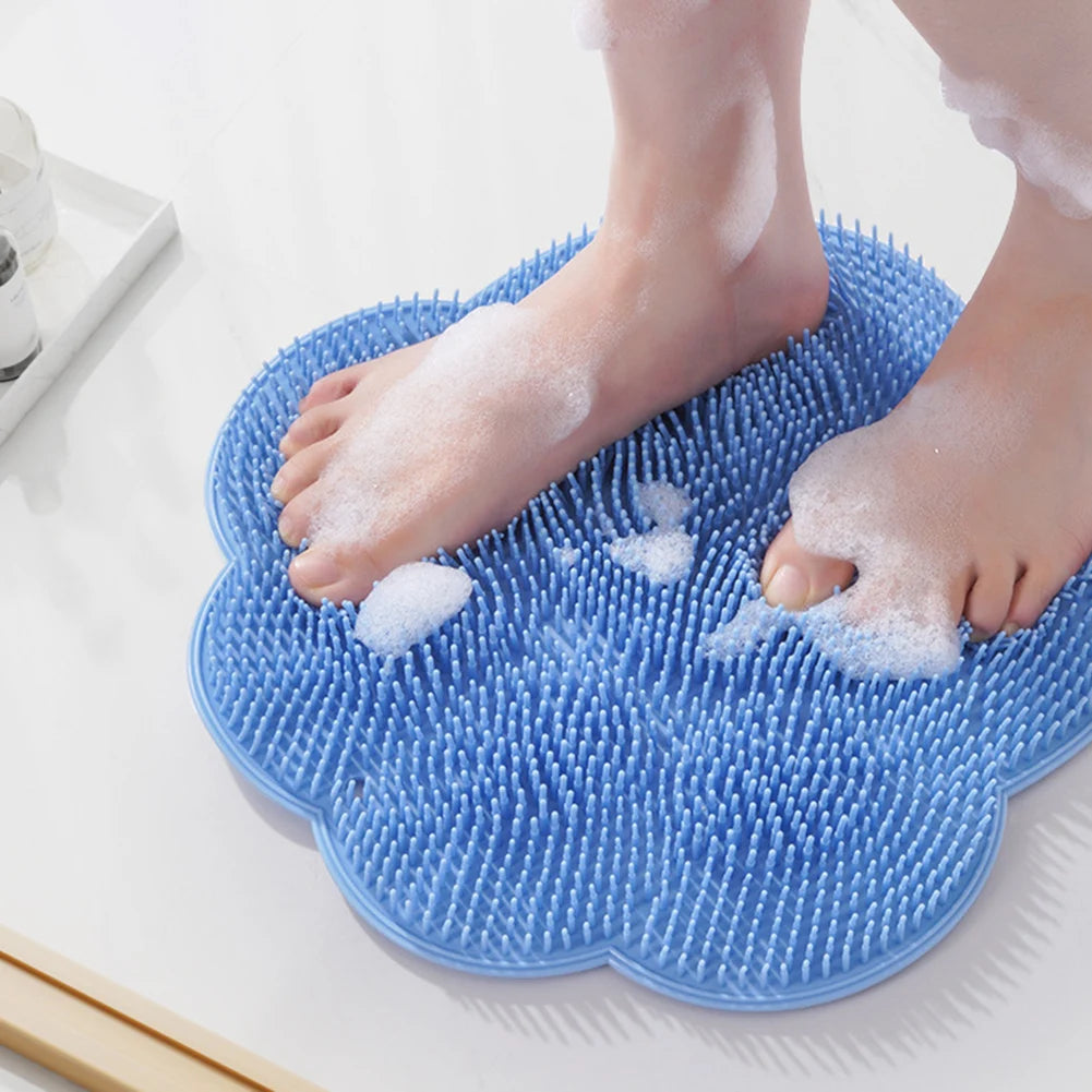 Wall Mounted Shower Foot Exfoliators Silicone Massage Shower Non-Slip Bath Mat Back Massage Brush Foot Exfoliating For Bathroom
