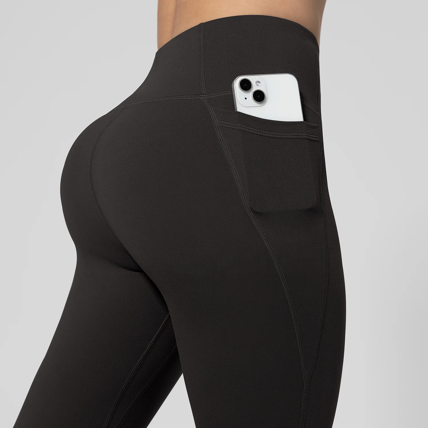 Women Leggings High Waist Butt Lifting Workout Pants with Double Pocket Elastic Slim Breathable Fitness Tights