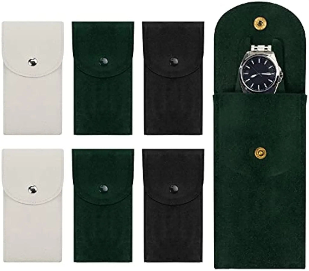 Watch Pouch, Portable Flannelette Watch Storage Bag Watch Travel Pouch Watch Storage Pouch for Men and Women