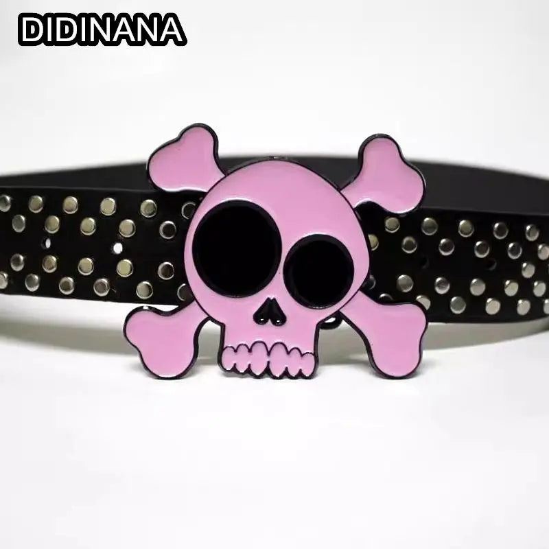 Women Men Gothic punk Harajuku belt men's belt Millennium y2k Spicy Girl Couple Style Lovers style rivet Goth Belts Gift