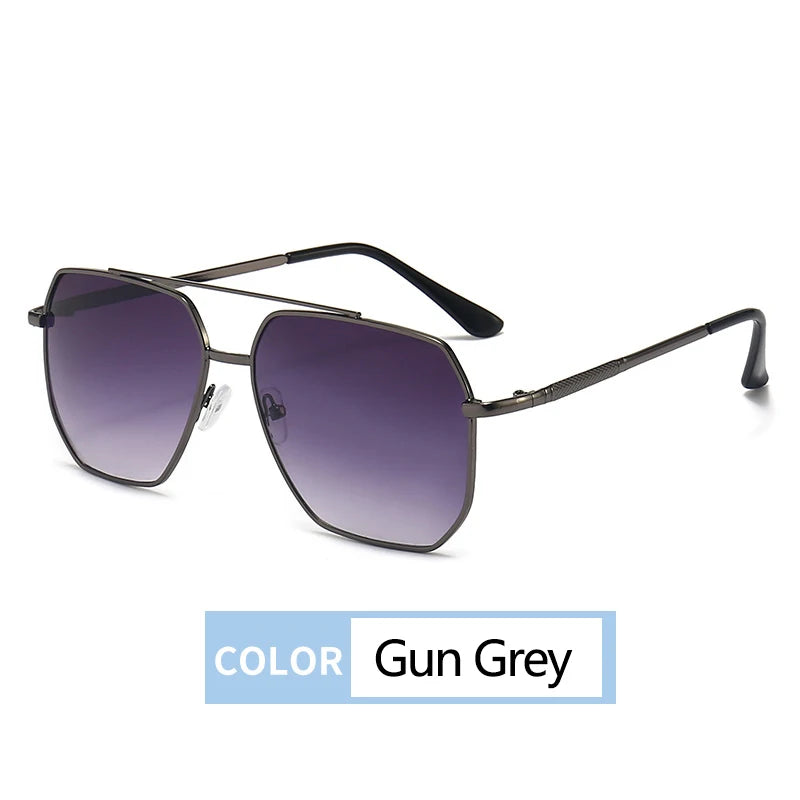 Fashion Men Sunglasses New Pilot Classic Driving Sun Glasses Metal Frame Mirror Leisure Fishing Business Men Eyeglass Uv400