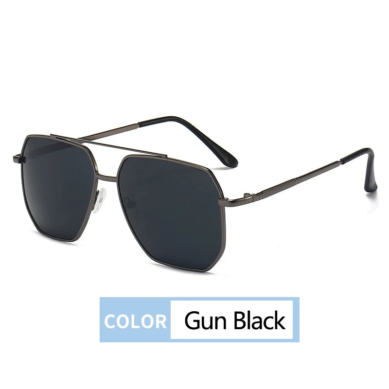 Fashion Men Sunglasses New Pilot Classic Driving Sun Glasses Metal Frame Mirror Leisure Fishing Business Men Eyeglass Uv400