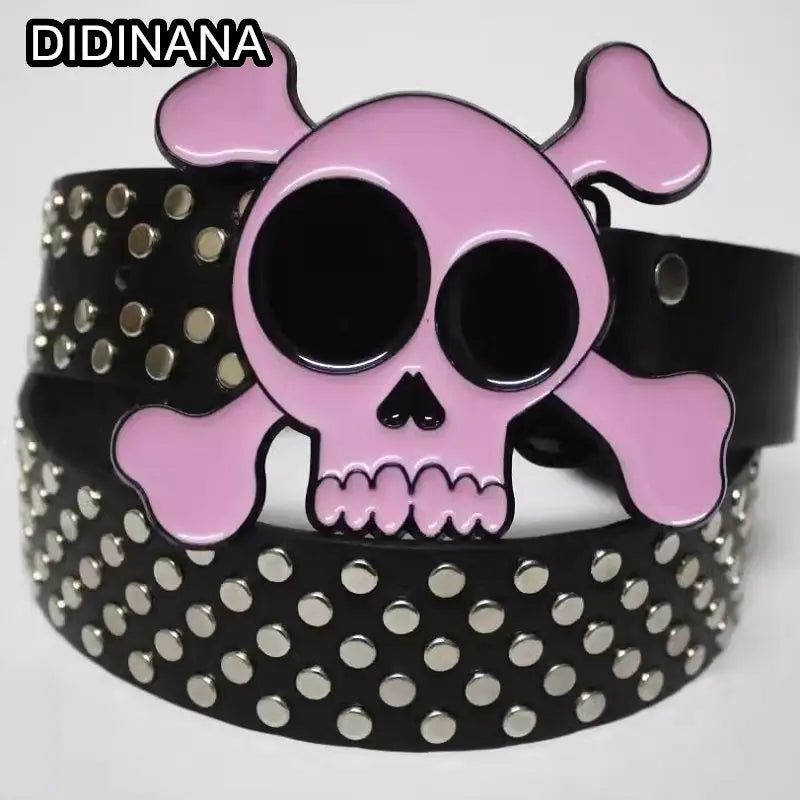 Women Men Gothic punk Harajuku belt men's belt Millennium y2k Spicy Girl Couple Style Lovers style rivet Goth Belts Gift